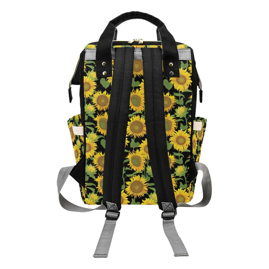 Sunflower Print Design LKS302 Diaper Bag Backpack