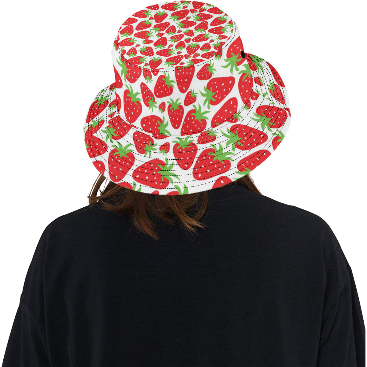 Strawberry Pattern Print Design SB01 Unisex Bucket Hat