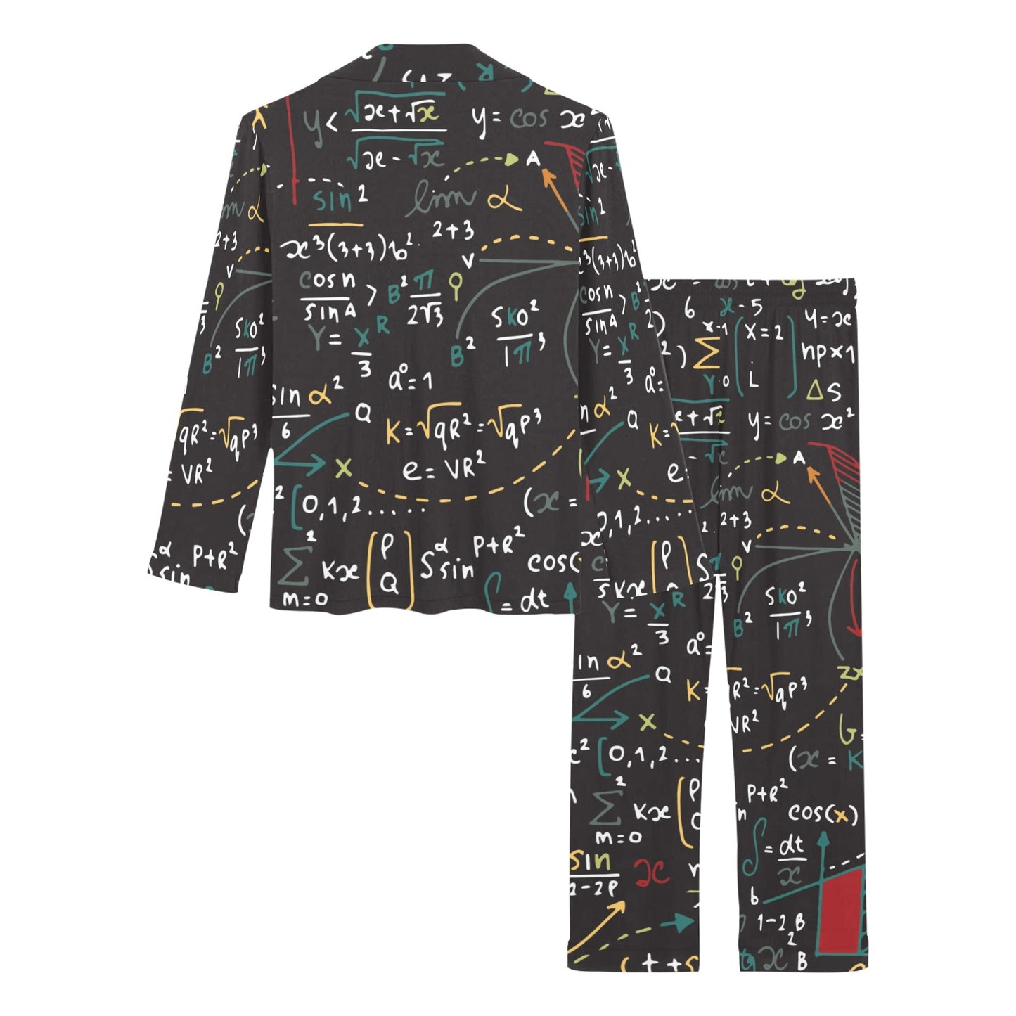 Math Pattern Print Design 04 Women's Long Pajama Set