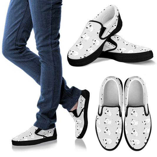 Bull Terrier hand draw Print Pattern Men Slip Ons Shoes