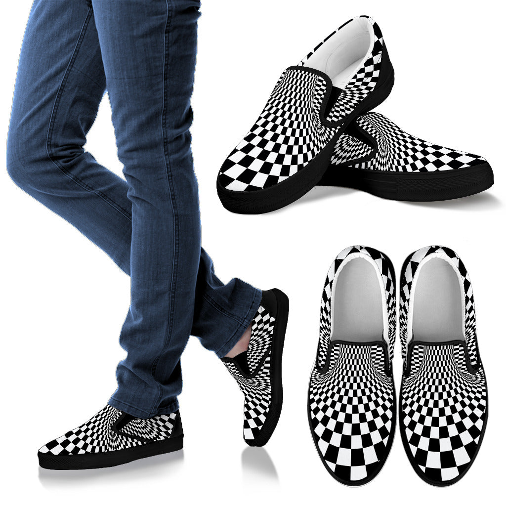 Optical illusion Projection Torus Men Slip Ons Shoes