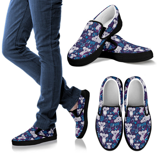 Koala Cute Themed Design Print Men Slip Ons Shoes