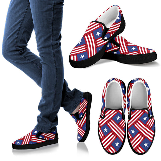American flag Pattern Men Slip Ons Shoes