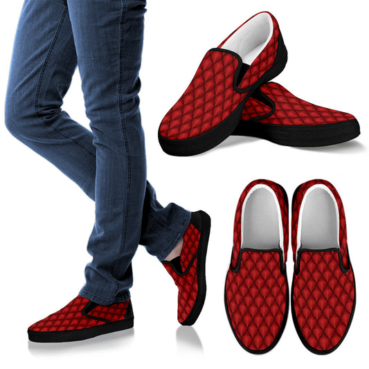 Dragons Red Skin Texture Men Slip Ons Shoes