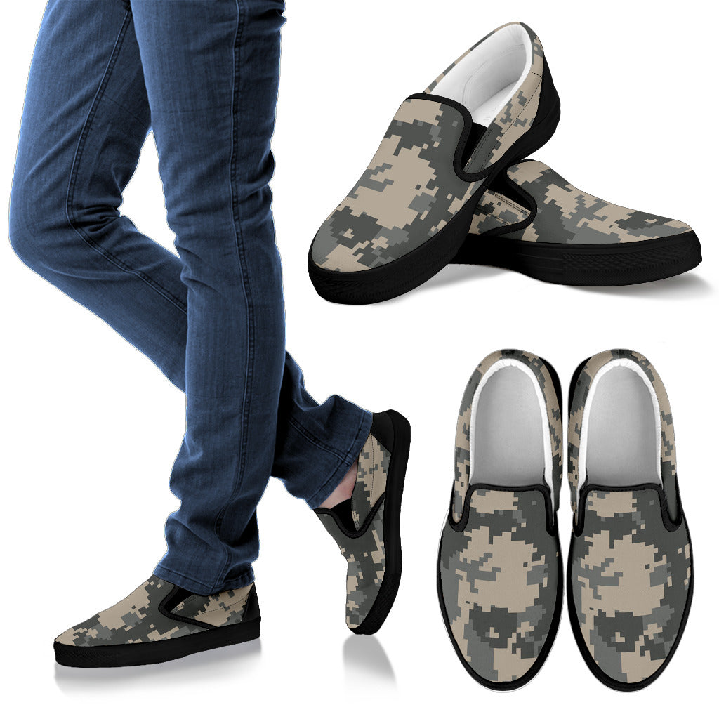 ACU Digital Camouflage Men Slip Ons Shoes