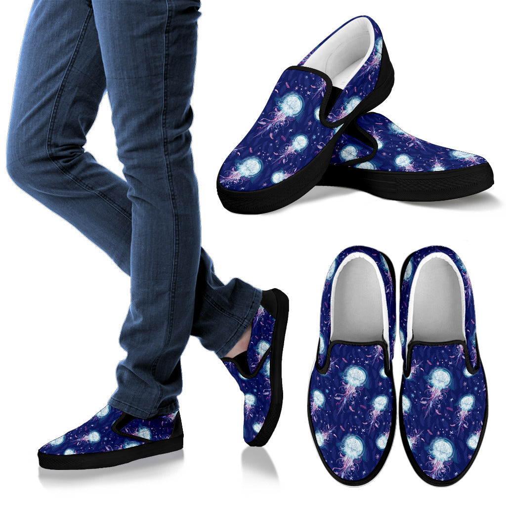 Jellyfish Cute Design Men Slip Ons Shoes