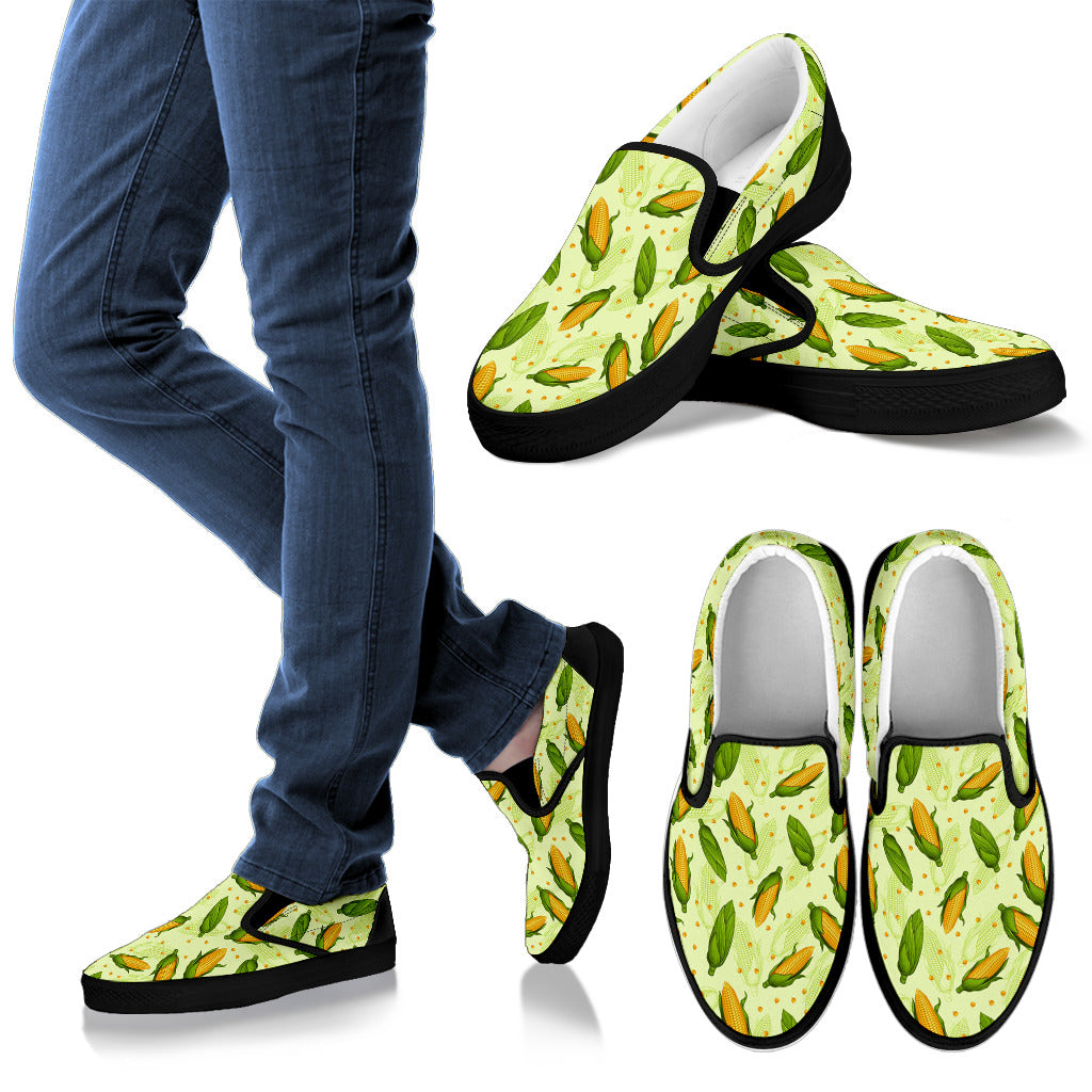 Agricultural Fresh Corn cob Print Pattern Men Slip Ons Shoes