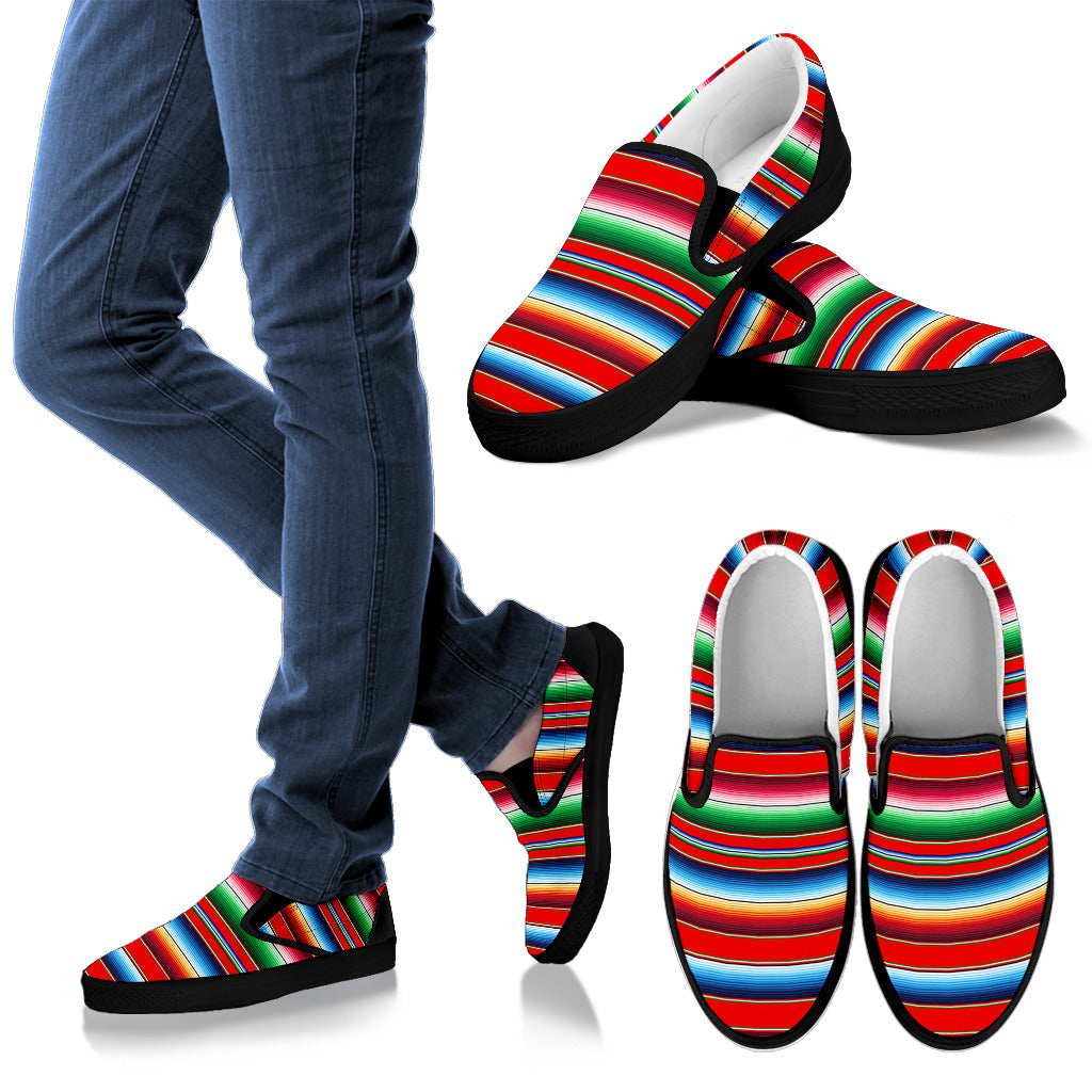 Serape Print Men Slip Ons Shoes