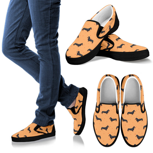 Dachshund Draw Print Pattern Men Slip Ons Shoes
