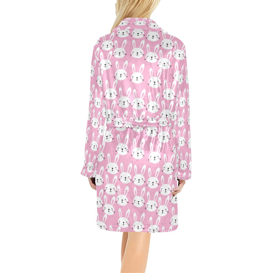 Rabbit Print Design LKS401 Women's Fleece Robe