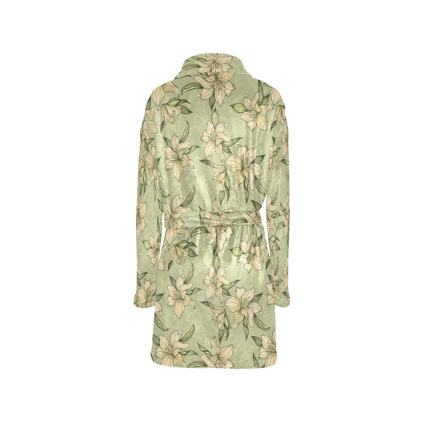 Lily Pattern Print Design LY06 Women's Fleece Robe