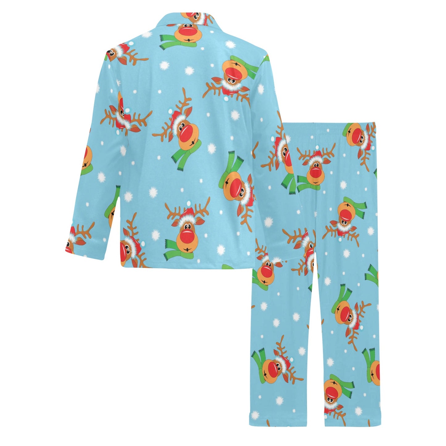 Reindeer cute Pattern Print Design 02 Men's Long Pajama Set