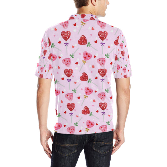 Lollipop Pattern Print Design LL07 Men Polo Shirt