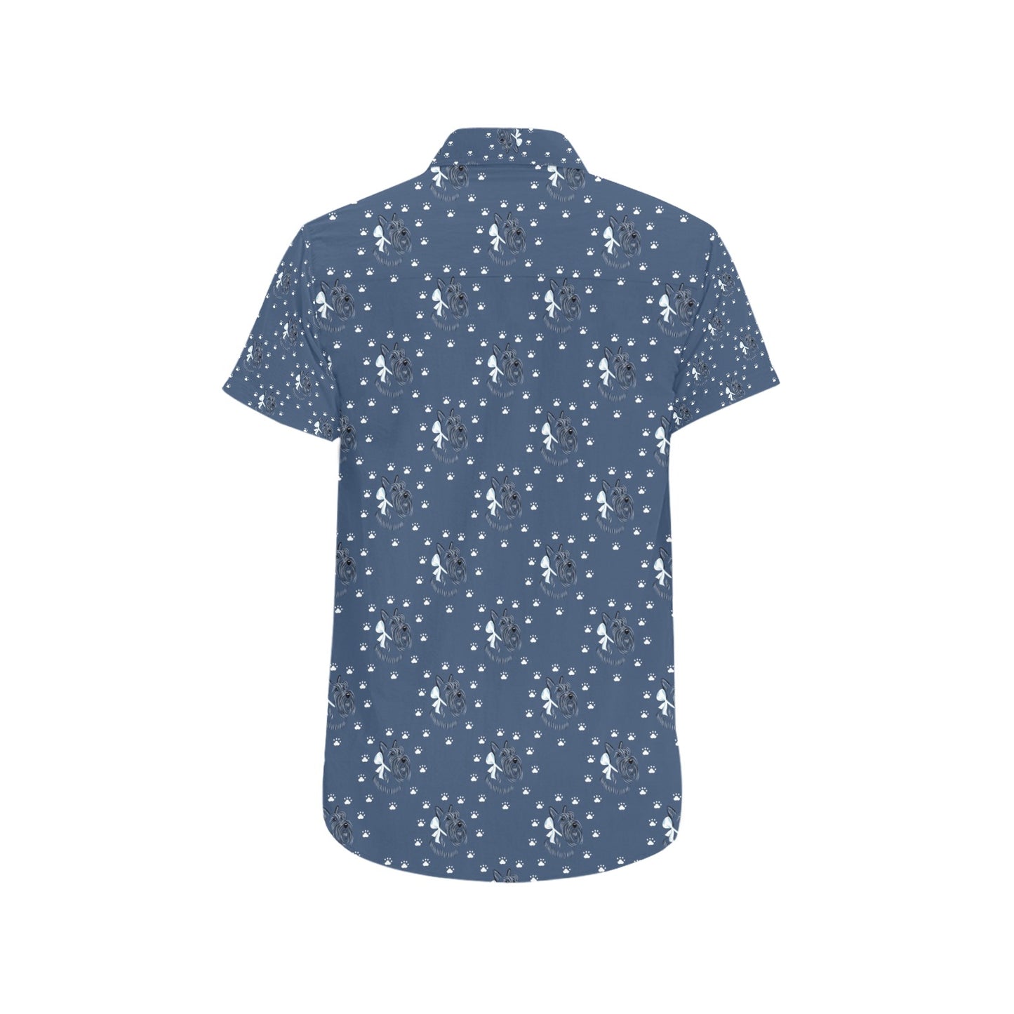 Scottish Terriers Print Design LKS307 Men Short Sleeve Button Up Shirt