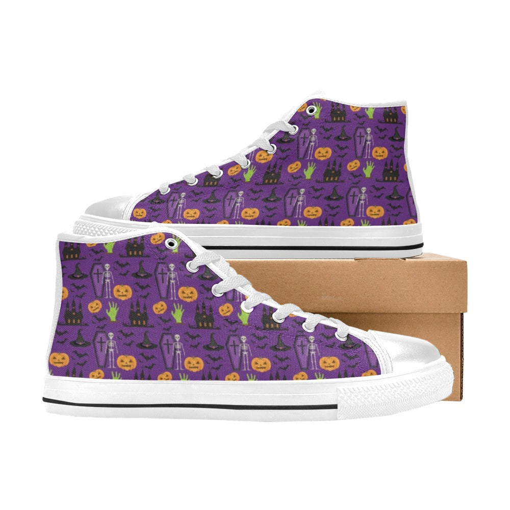 Halloween Print Design LKS403 Men's High Top Canvas Shoes