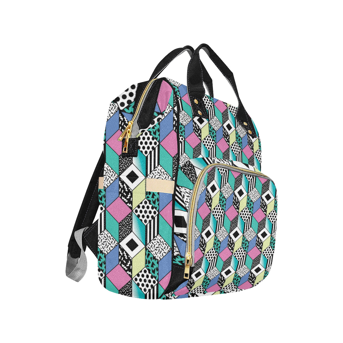 90s Pattern Print Design 3 Diaper Bag Backpack