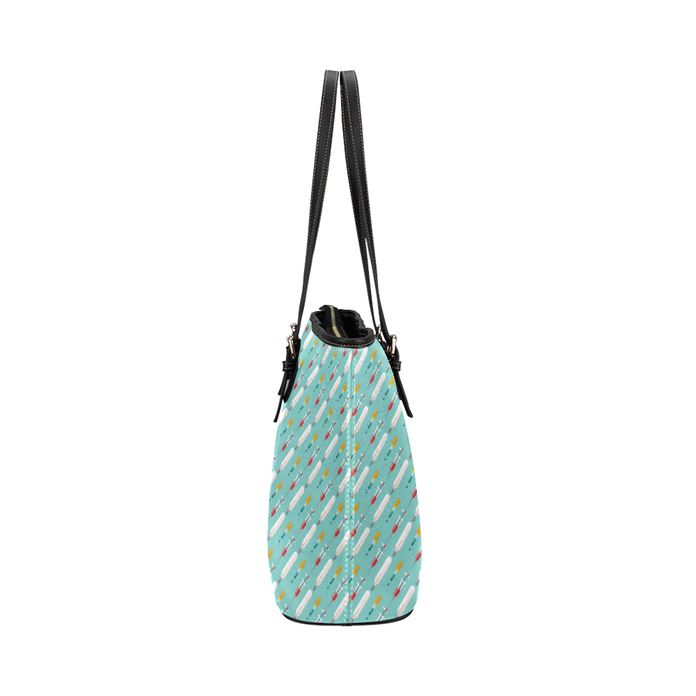 Phlebotomist Medical Print Leather Tote Bag