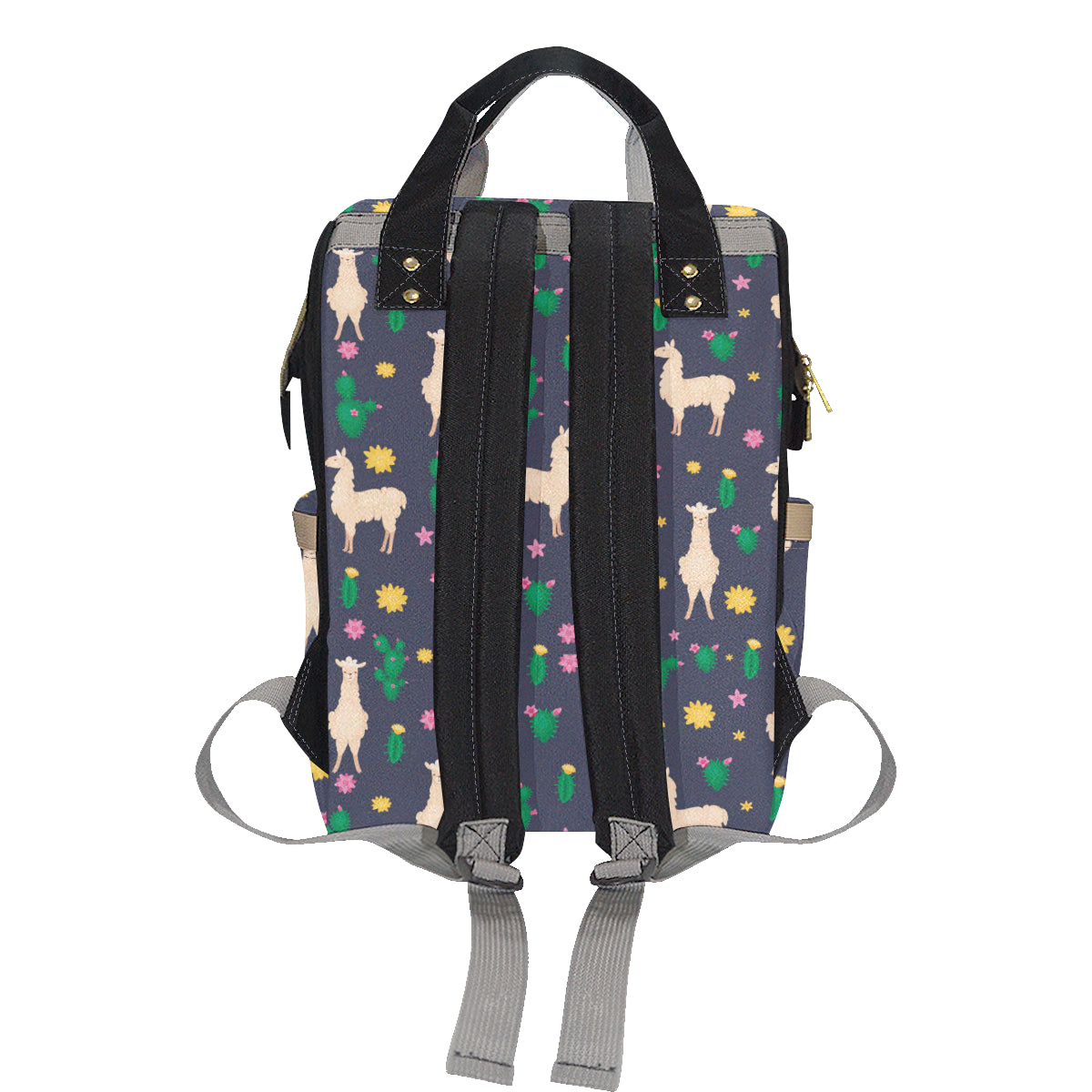 Llama Cactus Pattern Print Design 012 Diaper Bag Backpack