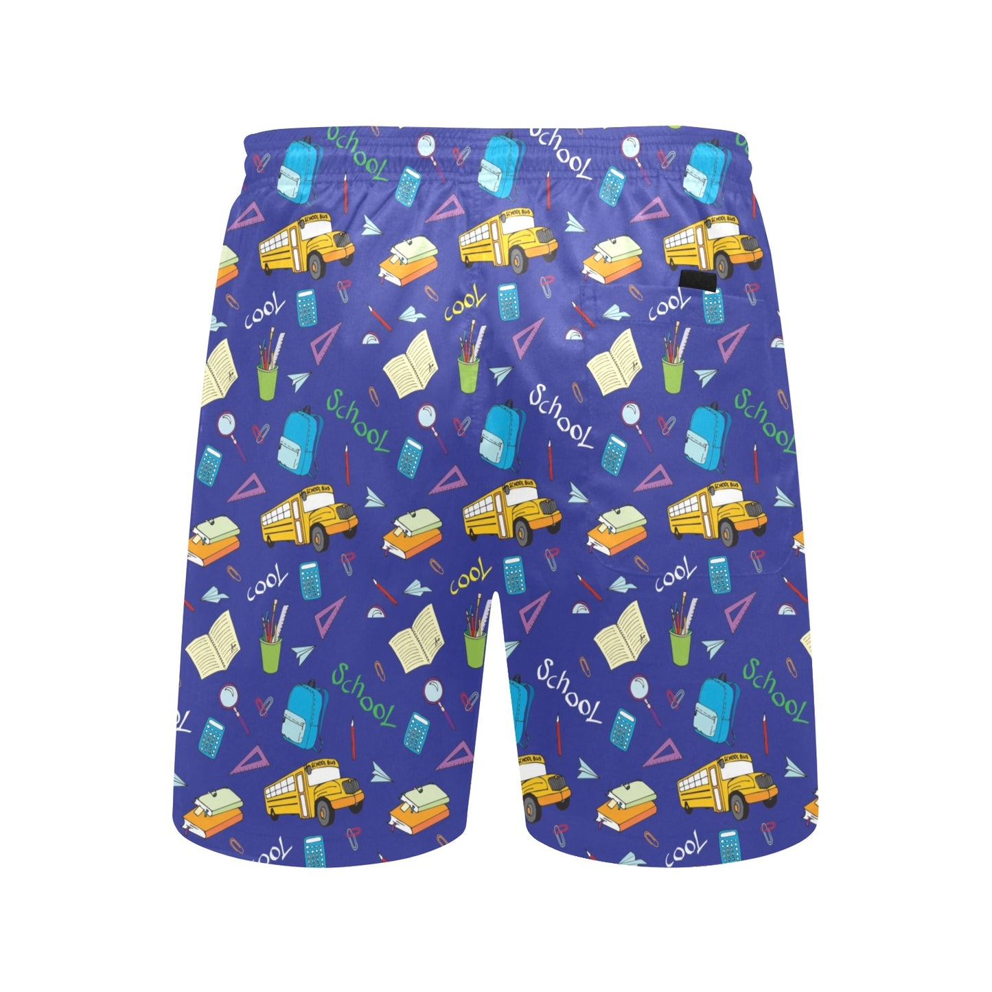 School Bus Print Design LKS307 Men's Swim Trunks Beach Shorts