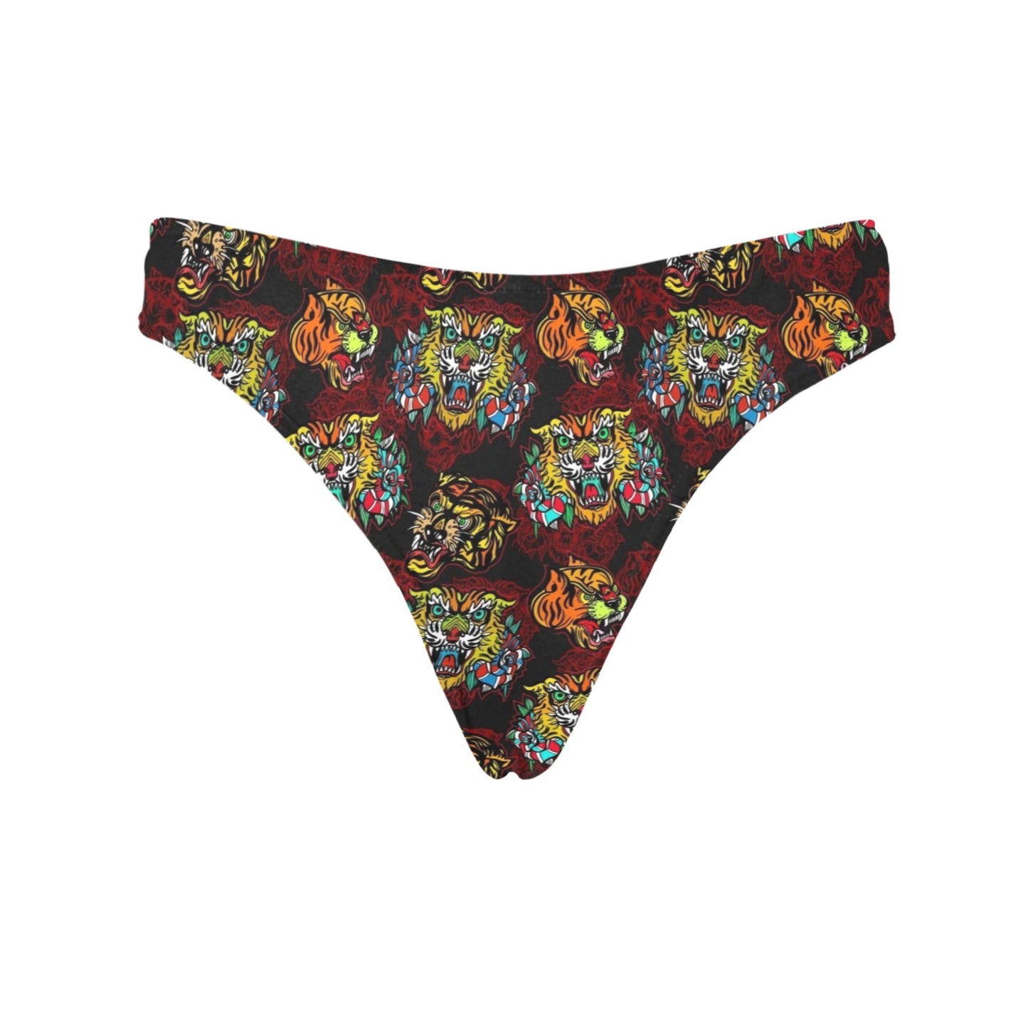 Tattoo Tiger Colorful Design Women's Thongs