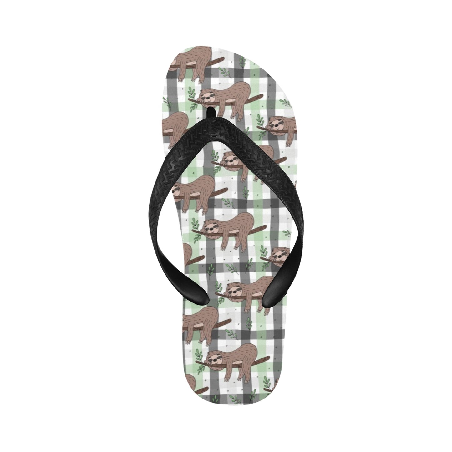 Sloth Print Design LKS301 Flip Flops