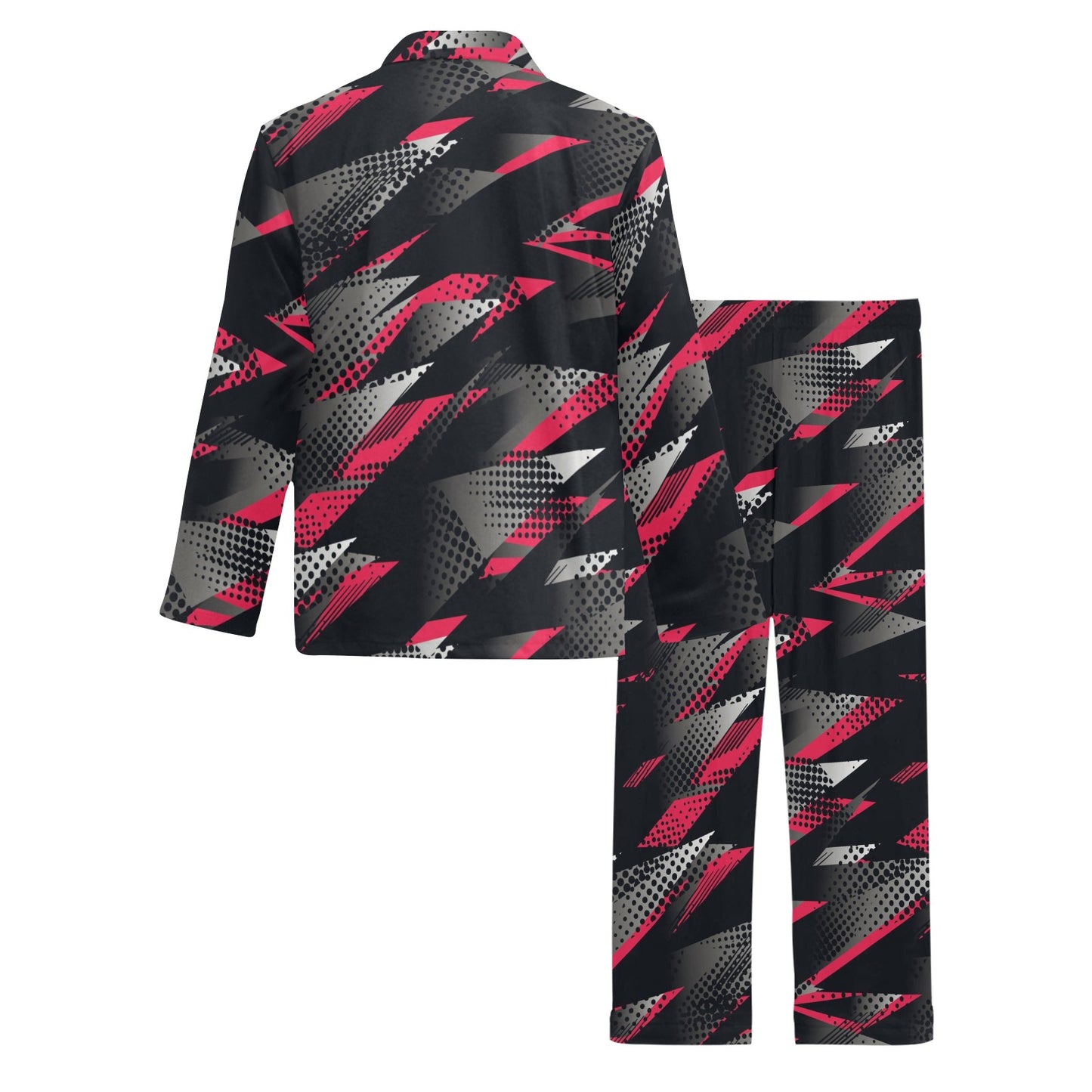 Racing Style Pattern Print Design A04 Men's Long Pajama Set