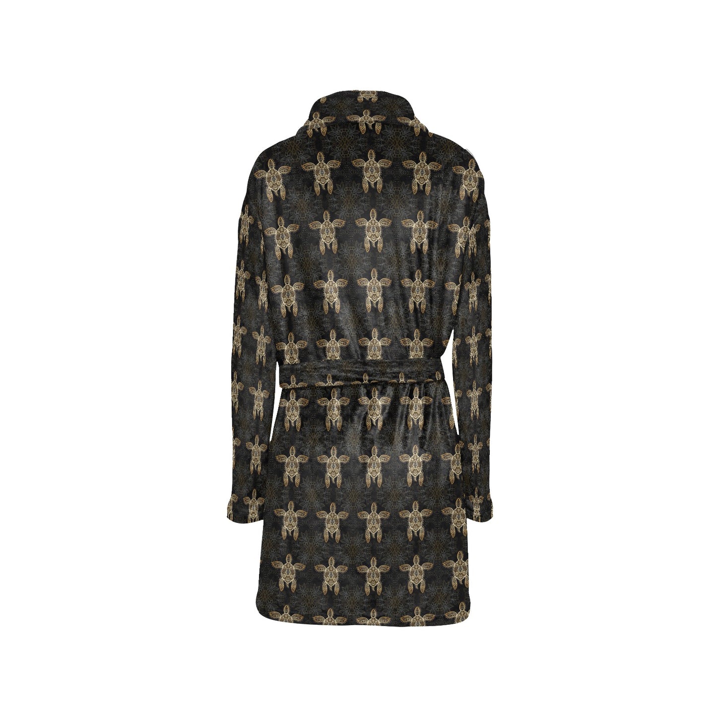 Gold Tribal Turtle Polynesian Design Women's Fleece Robe