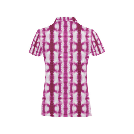 Tie Dye Dark Pink Print Design LKS303 Women's Polo Shirt