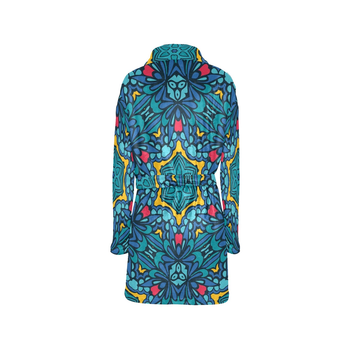 Kaleidoscope Pattern Print Design 04 Women's Fleece Robe