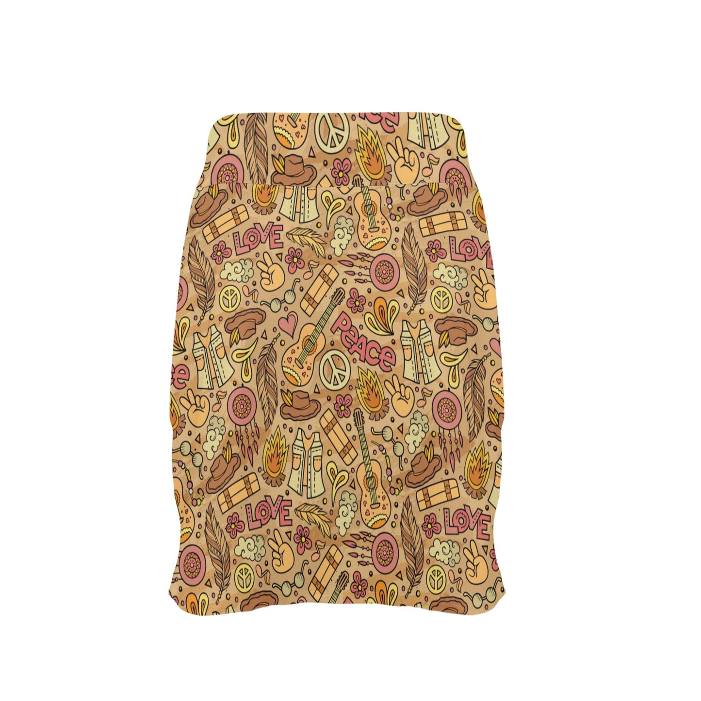 Hippie Print Design LKS305 Women's Golf Skirt with Pocket