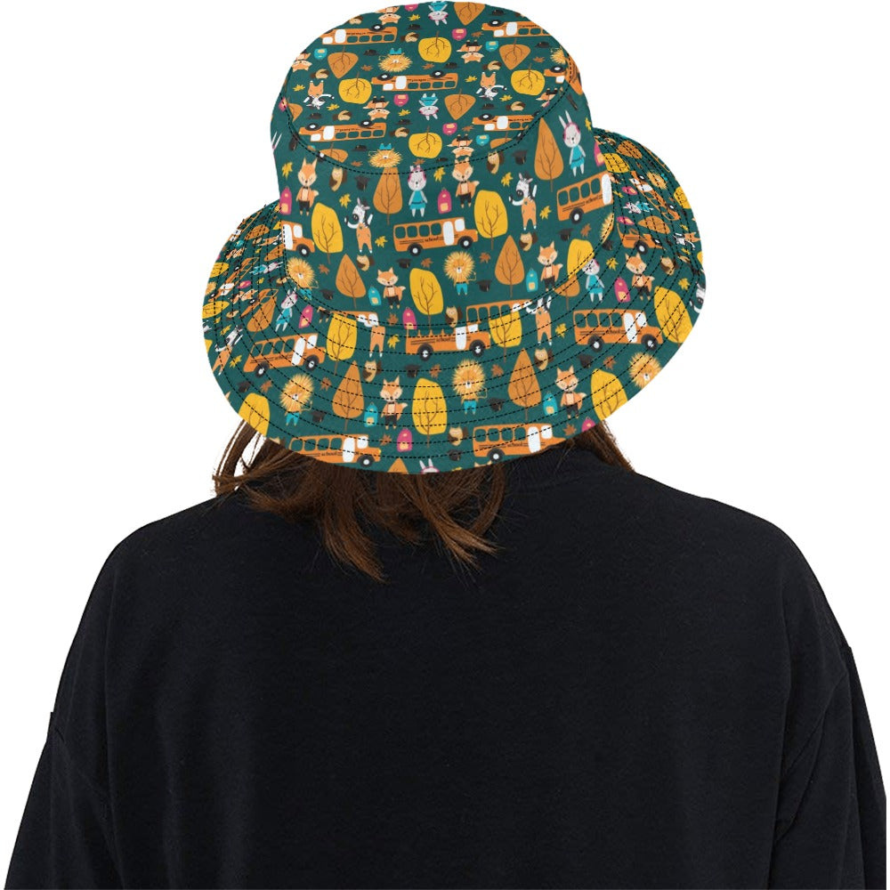 School Bus Print Design LKS309 Unisex Bucket Hat