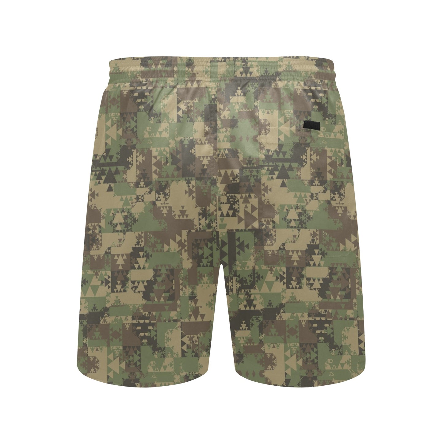 Camouflage Aztec Green Army Print Men's Swim Trunks Beach Shorts