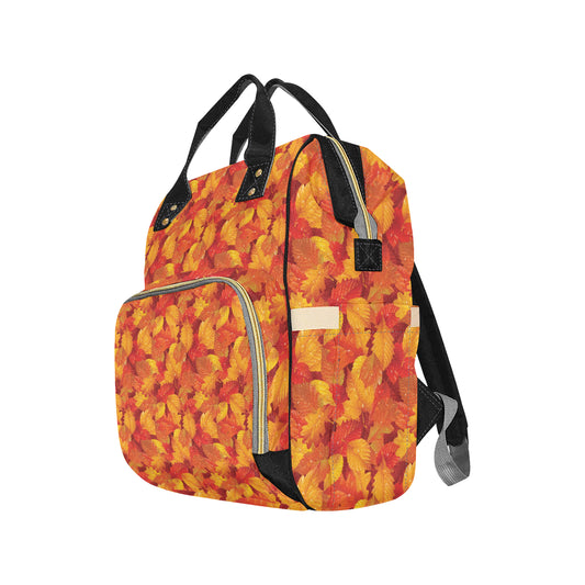 Elm Leave Autum Print Pattern Diaper Bag Backpack