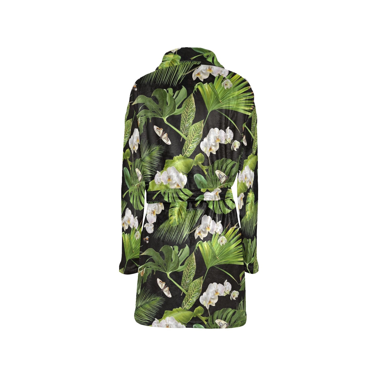 Tropical Flower Pattern Print Design TF026 Women's Fleece Robe