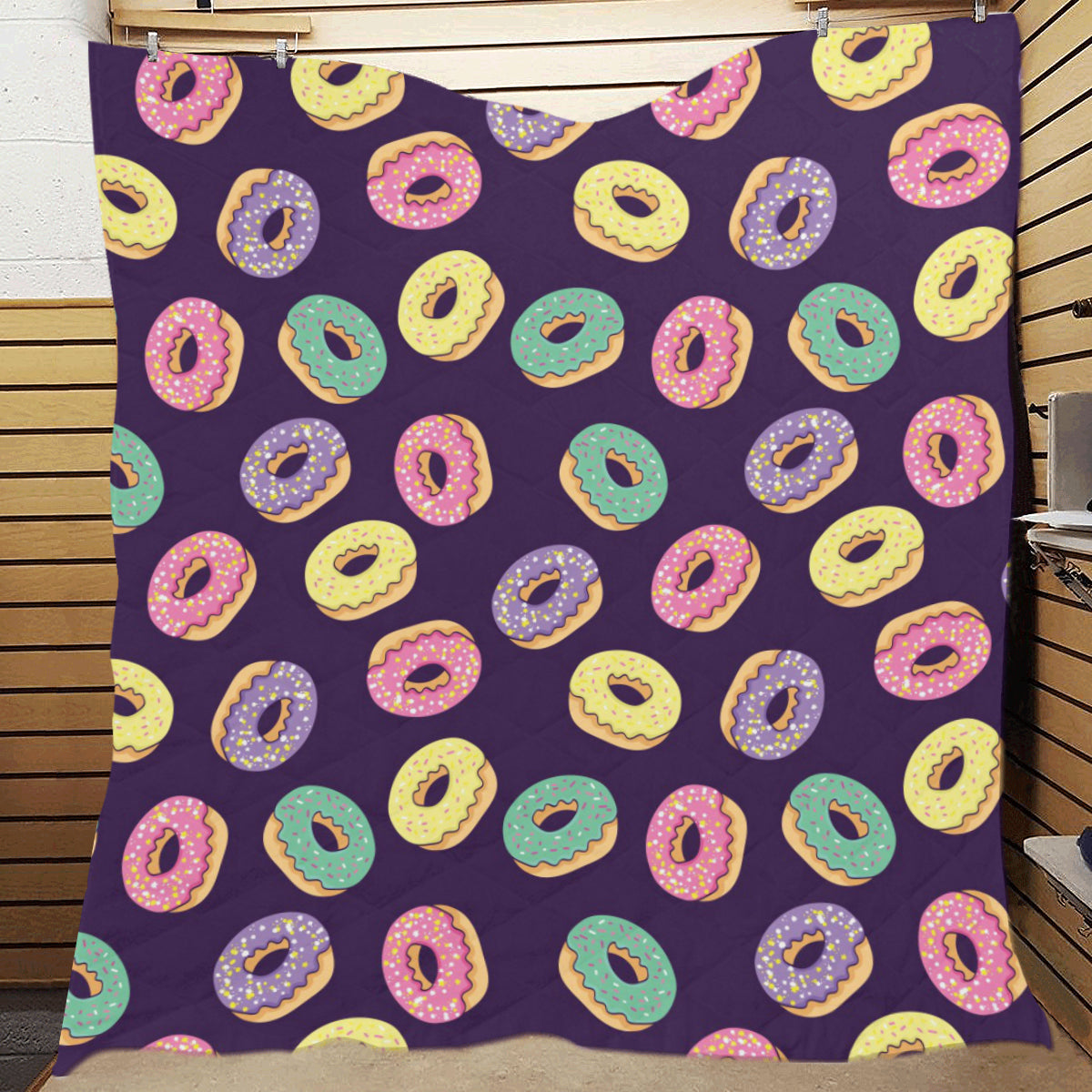 Donut Pattern Print Design DN08 Premium Quilt