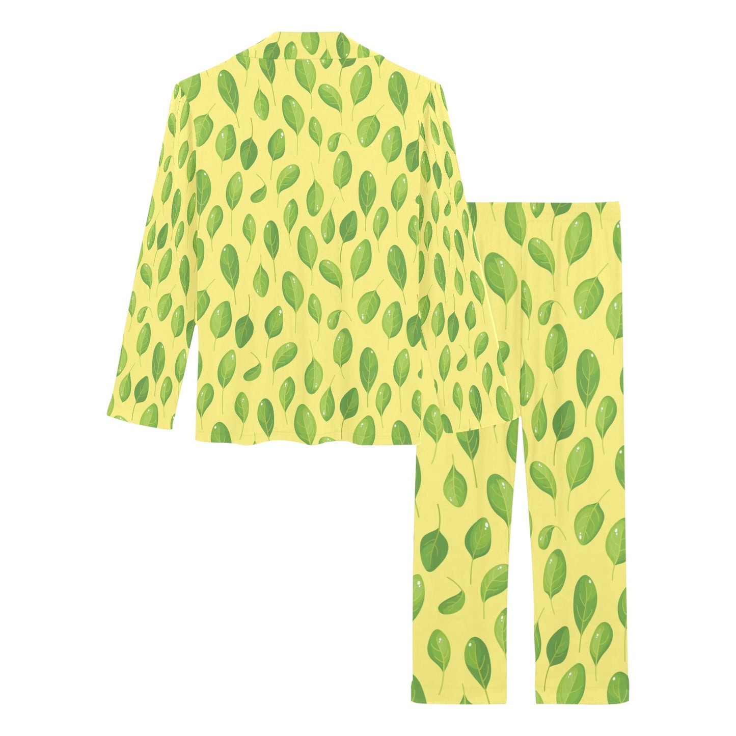Spinach Print Design LKS302 Women's Long Pajama Set