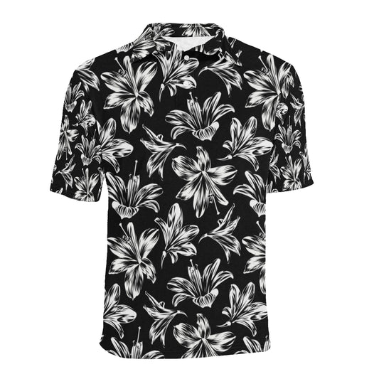 Amaryllis Pattern Print Design AL04 Men Polo Shirt