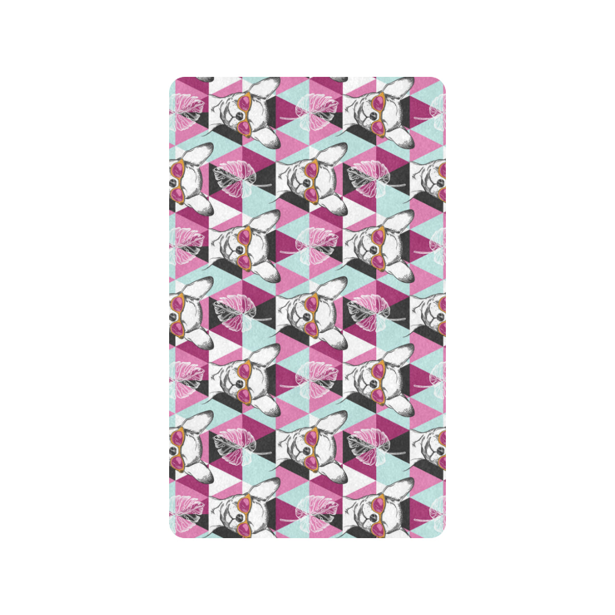 Chihuahua Cute Triangle Pattern Rubber Doormat