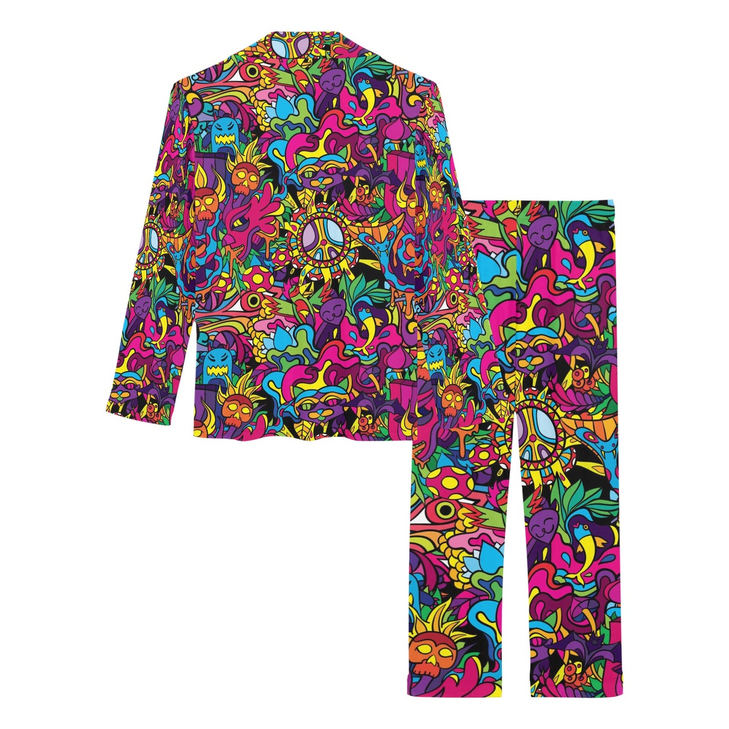 Trippy Print Design LKS304 Women's Long Pajama Set