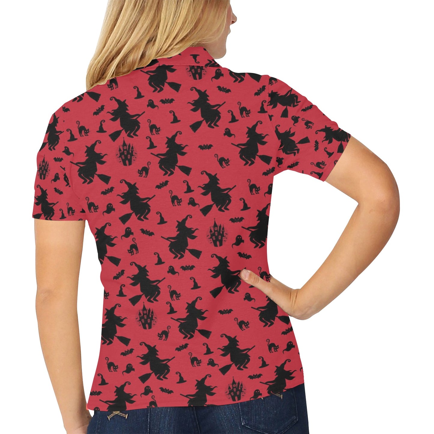 Witch Print Design LKS303 Women's Polo Shirt