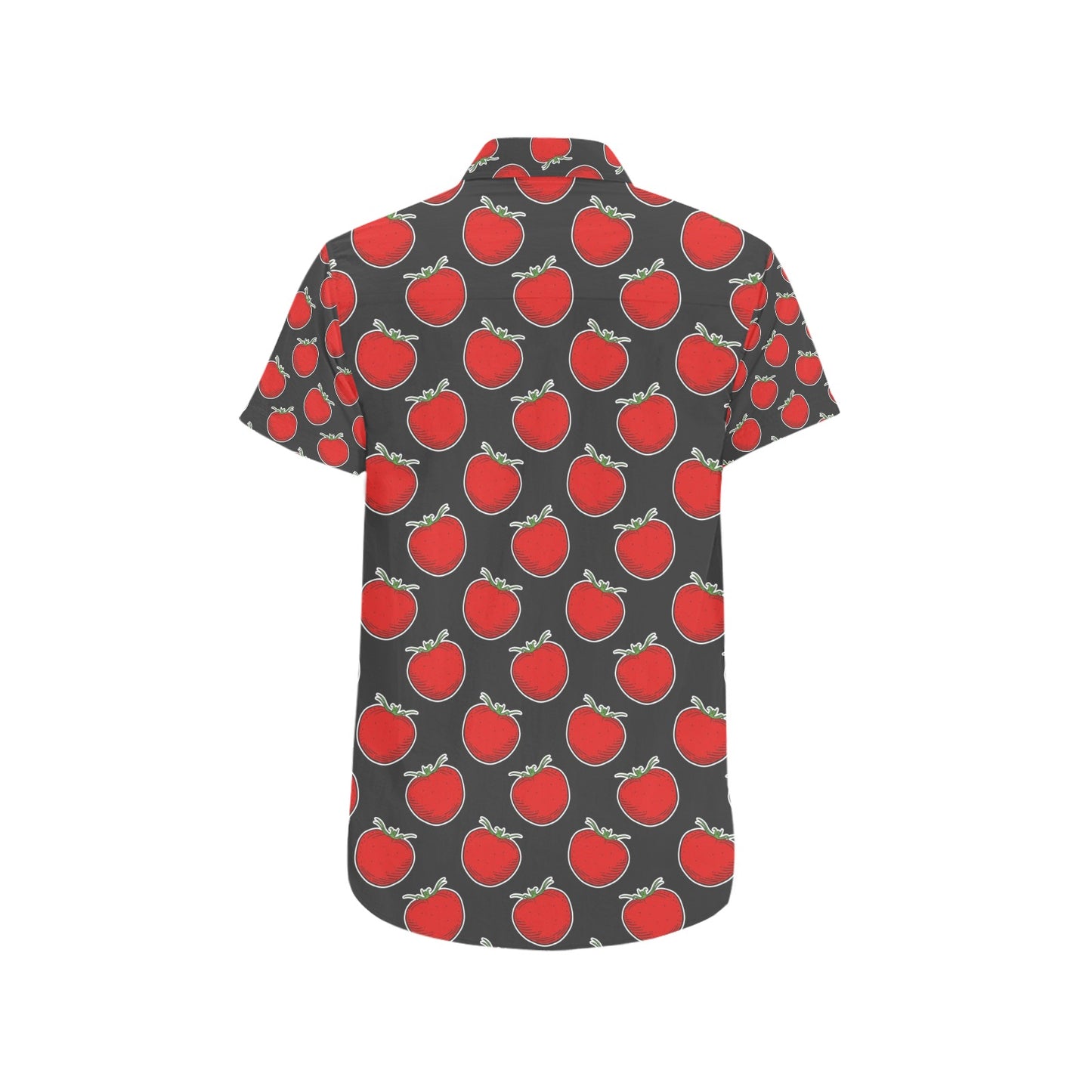 Tomato Print Design LKS306 Men Short Sleeve Button Up Shirt
