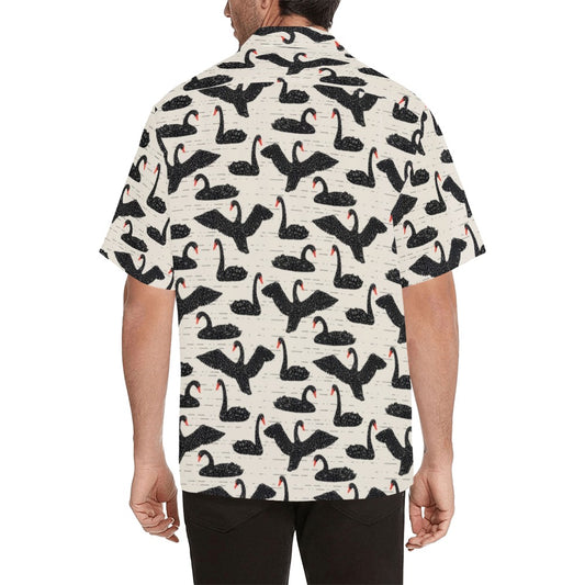 Swan Print Design LKS402 Men's Men's Hawaiian Shirt