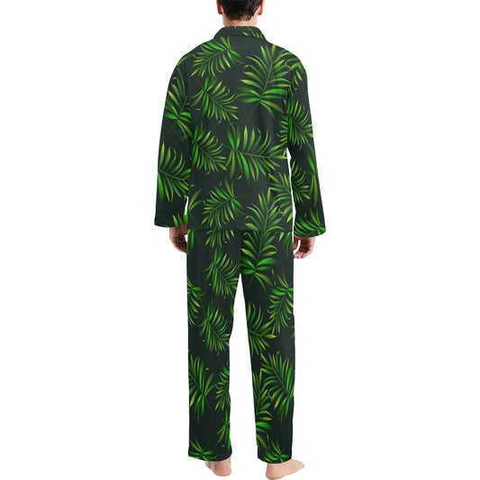 Rainforest Pattern Print Design RF03 Men's Long Pajama Set