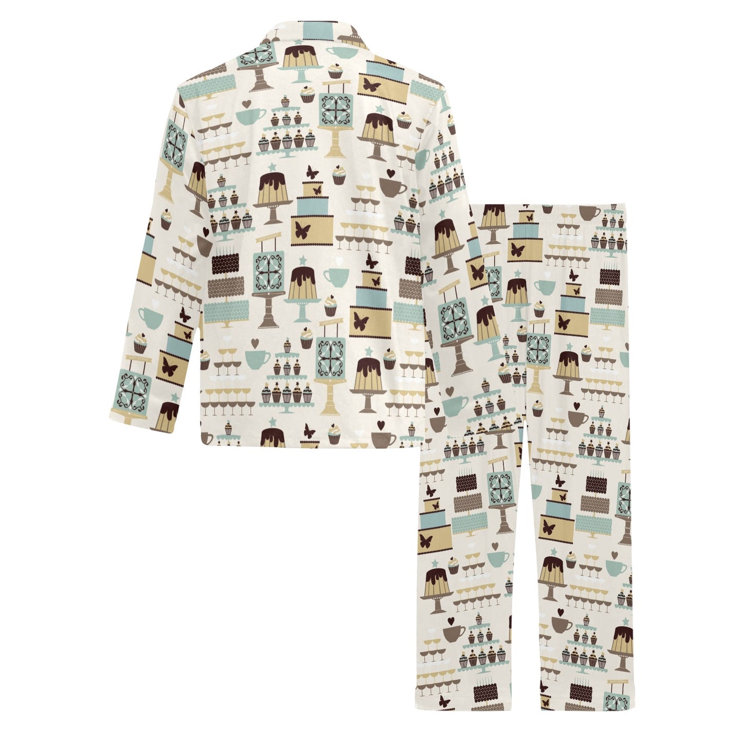 Cake Pattern Print Design 02 Men's Long Pajama Set