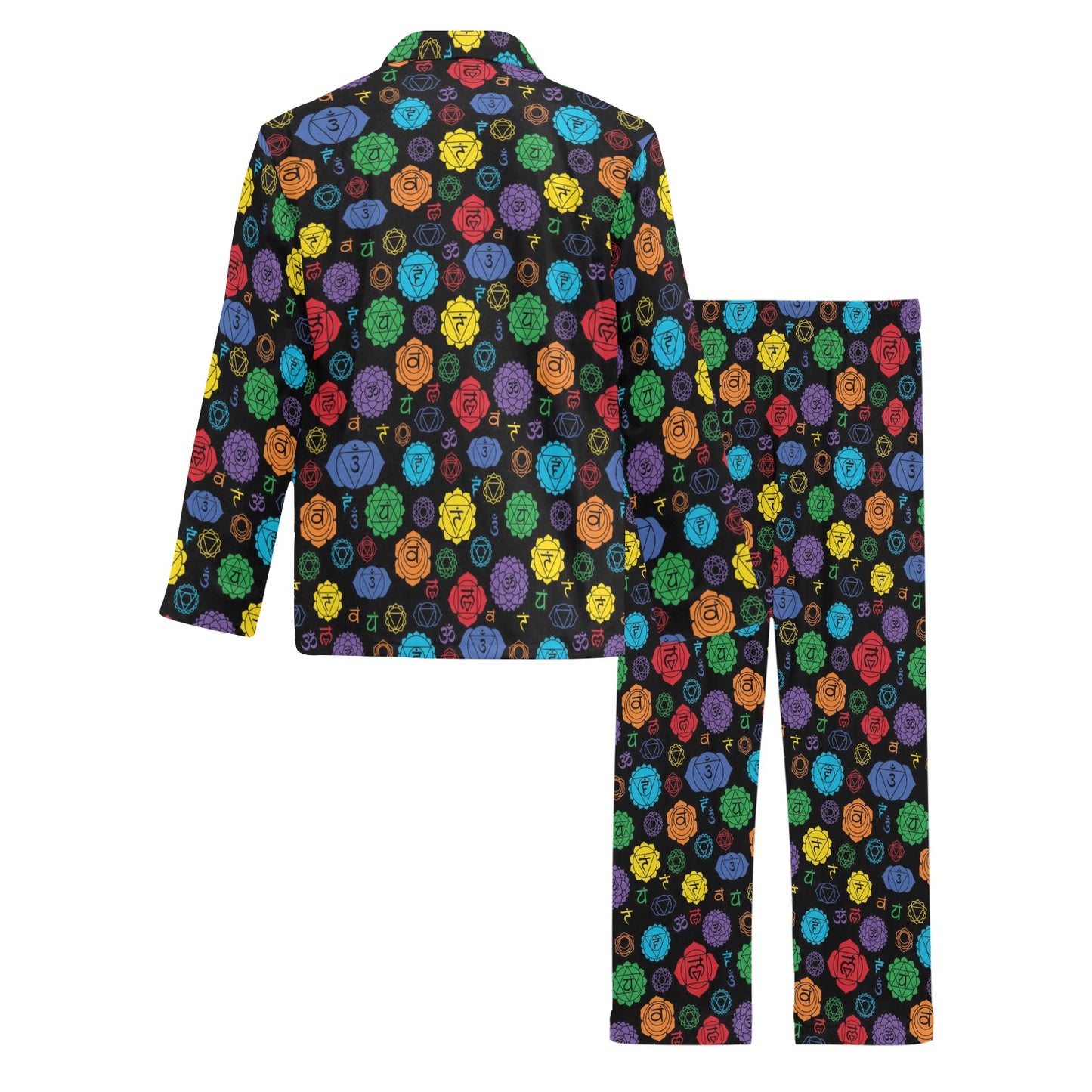 Chakra Pattern Print Design 01 Men's Long Pajama Set