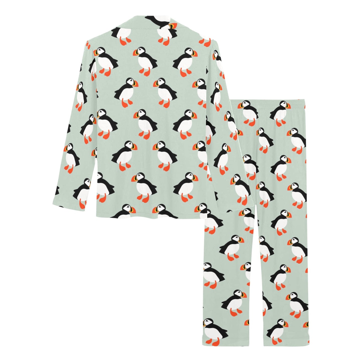 Puffin Pattern Print Design A03 Women's Long Pajama Set