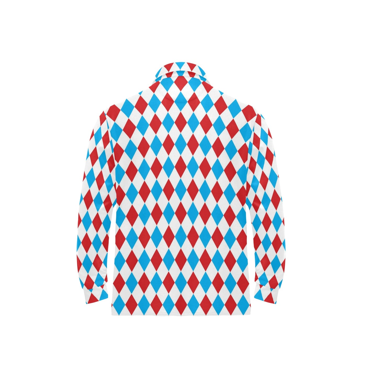 Harlequin Print Design LKS402 Long Sleeve Polo Shirt For Men's