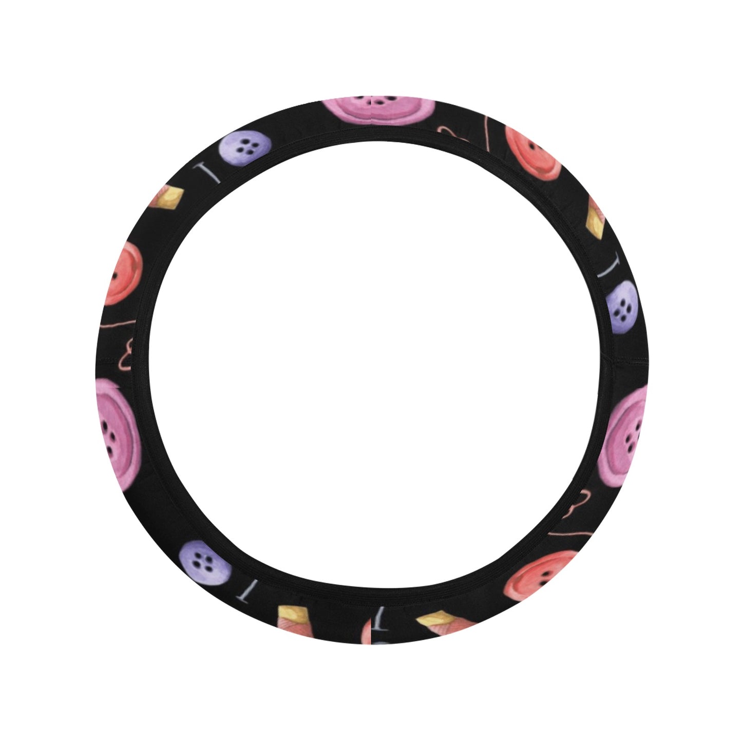 Sewing Print Design LKS309 Steering Wheel Cover with Elastic Edge