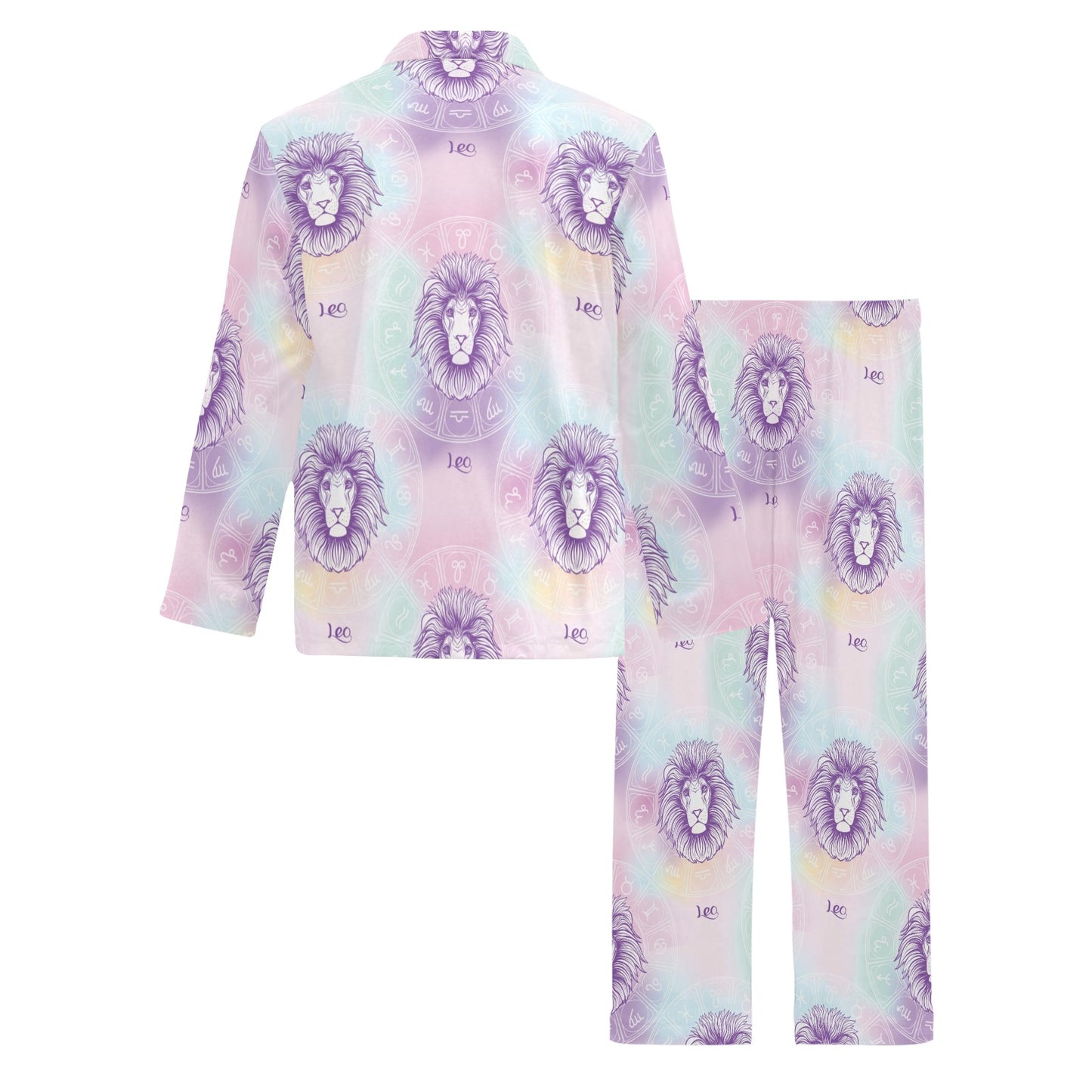 Leo Pattern Print Design 03 Men's Long Pajama Set