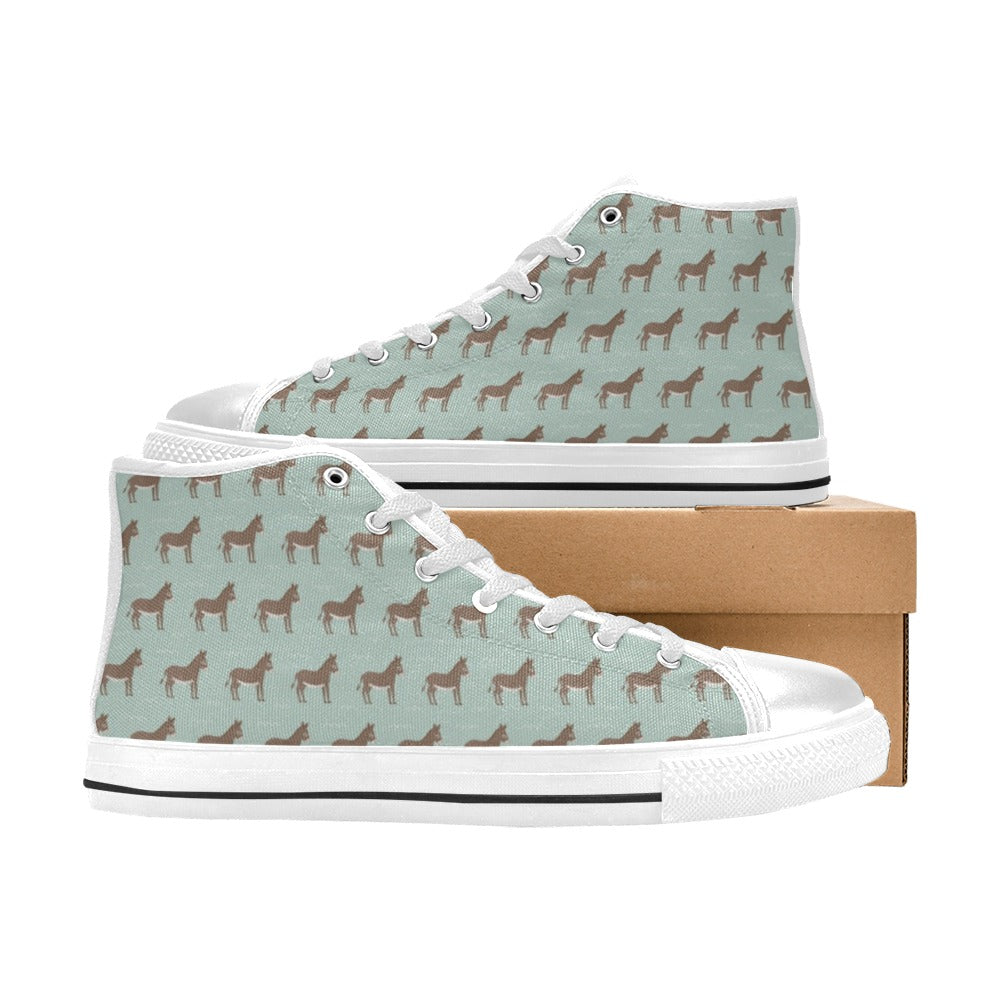 Donkey Print Design LKS402 Men's High Top Canvas Shoes